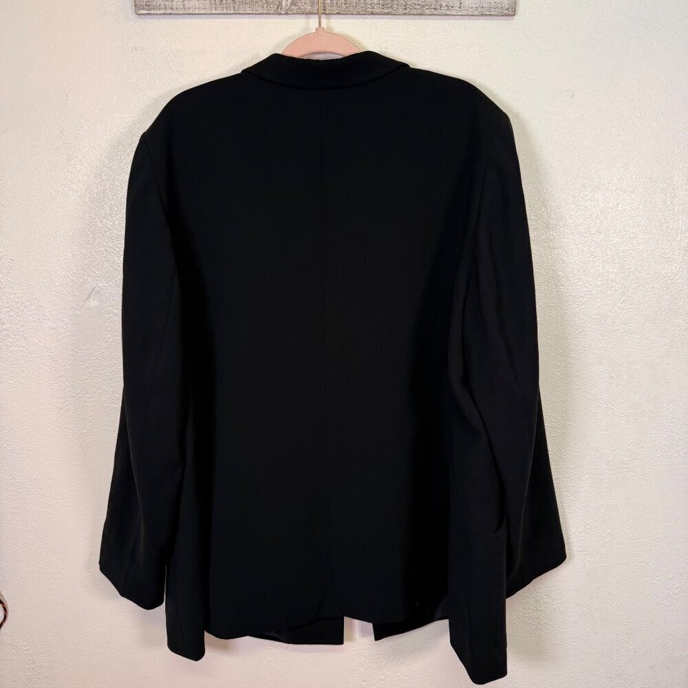 LAFAYETTE 148 Black Tie front Blazer Size 22W  Pockets Minimalist Professional - Picture 2 of 14
